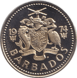 1974 TEN CENTS BARBADOS - WORLD COINS - Cambridgeshire Coins