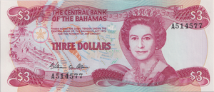 1974 THREE DOLLARS BAHAMAS BANKNOTE REF-1761 - WORLD BANKNOTES - Cambridgeshire Coins