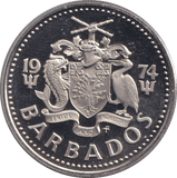 1974 TWENTY FIVE CENTS BARBADOS - WORLD COINS - Cambridgeshire Coins