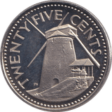 1974 TWENTY FIVE CENTS BARBADOS - WORLD COINS - Cambridgeshire Coins