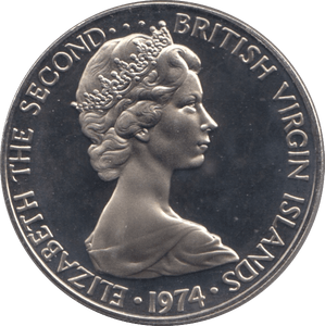 1974 TWENTY FIVE CENTS BRITISH VIRGIN ISLANDS (PROOF) - SILVER WORLD COINS - Cambridgeshire Coins