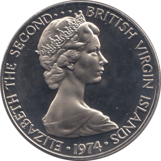1974 TWENTY FIVE CENTS BRITISH VIRGIN ISLANDS (PROOF) - SILVER WORLD COINS - Cambridgeshire Coins
