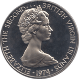 1974 TWENTY FIVE CENTS BRITISH VIRGIN ISLANDS (PROOF) - SILVER WORLD COINS - Cambridgeshire Coins