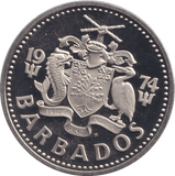 1974 TWO DOLLARS BARBADOS - WORLD COINS - Cambridgeshire Coins