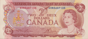 1974 TWO DOLLARS CANADA BANKNOTE REF-1779 - WORLD BANKNOTES - Cambridgeshire Coins