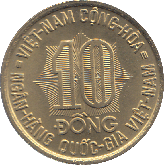 1974 VIETNAM TEN DONG - WORLD COINS - Cambridgeshire Coins