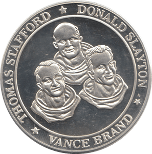 1975 1OZ FINE SILVER APOLLO SOYUZ TEST PROJECT COMMEMORATIVE COIN - SILVER 1 oz COINS - Cambridgeshire Coins