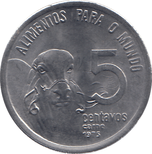 1975 BRAZIL FIVE CENTAVOS - WORLD COINS - Cambridgeshire Coins