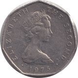 1975 FIFTY PENCE ISLE OF MAN - WORLD COINS - Cambridgeshire Coins
