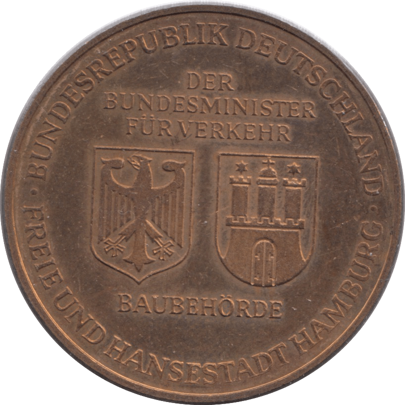 1975 OPENING OF THE ELBE TUNNEL TOKEN MEDALLION GERMANY - MEDALS & MEDALLIONS - Cambridgeshire Coins