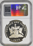 1975 SILVER $5 TRINIDAD AND TOBAGO ( NGC ) PF68 ULTRA CAMEO - NGC SILVER COINS - Cambridgeshire Coins