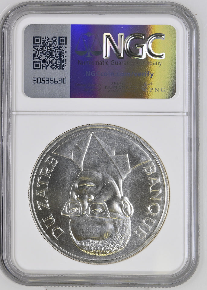 1975 SILVER 5 ZAIRE CONSERVATION OKAPI COIN ( NGC ) MS68 - NGC SILVER COINS - Cambridgeshire Coins