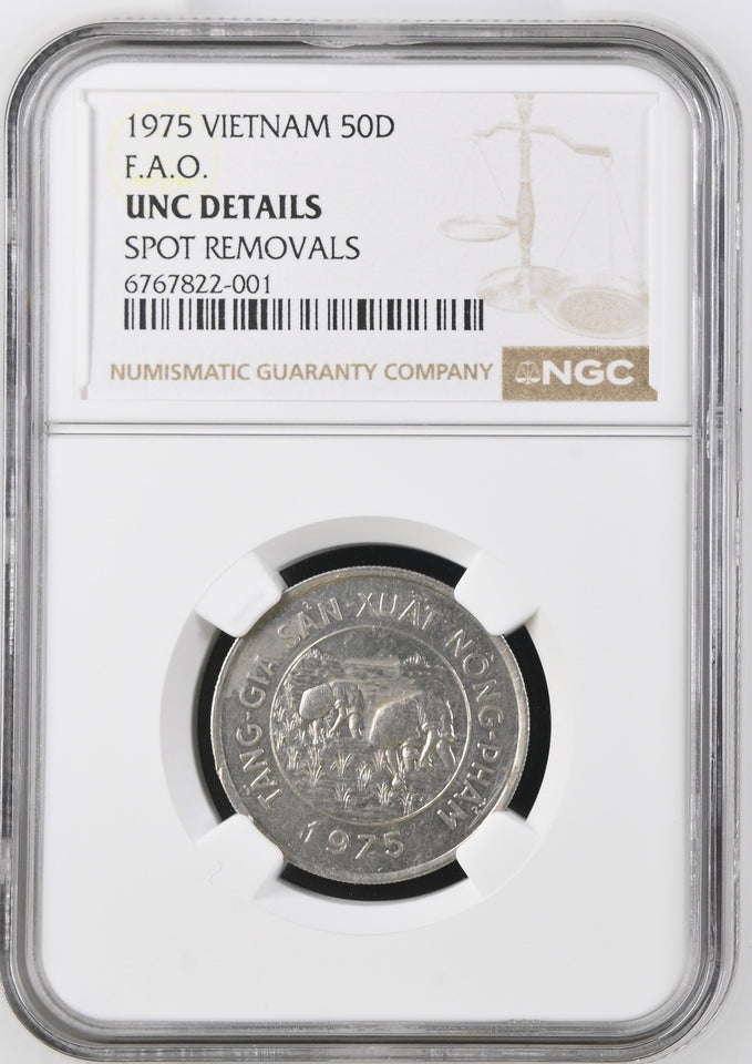 1975 SILVER 50 DONG NGC UNC DETAILS - NGC SILVER COINS - Cambridgeshire Coins
