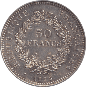 1975 SILVER 50 FRANC FRANCE - SILVER WORLD COINS - Cambridgeshire Coins