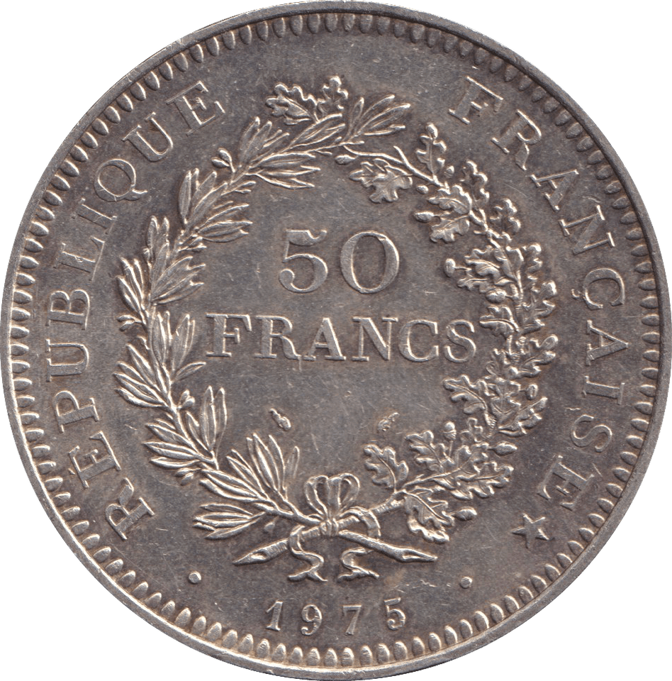1975 SILVER 50 FRANC FRANCE - SILVER WORLD COINS - Cambridgeshire Coins