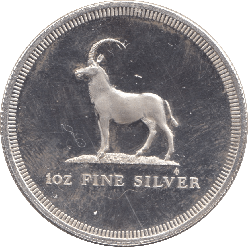 1975 SILVER .999 FINE SILVER ROUND RHODESIA - SILVER WORLD COINS - Cambridgeshire Coins
