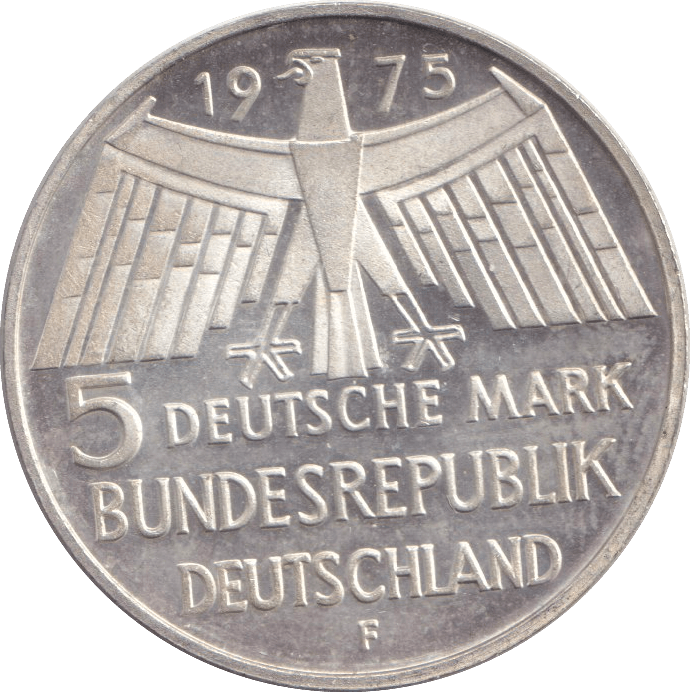 1975 SILVER FIVE FRANC - SILVER WORLD COINS - Cambridgeshire Coins