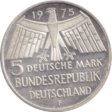 1975 SILVER FIVE FRANC - SILVER WORLD COINS - Cambridgeshire Coins