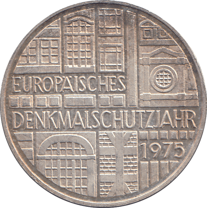 1975 SILVER GERMANY 5 MARKS - WORLD COINS - Cambridgeshire Coins