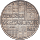 1975 SILVER GERMANY 5 MARKS - WORLD COINS - Cambridgeshire Coins