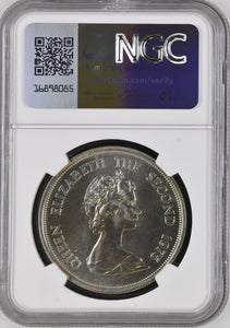 1975 SILVER MAURITIUS 25 RUPEES CONSERVATION BLUE SWALLOWTAIL ( NGC ) MS67 - NGC SILVER COINS - Cambridgeshire Coins