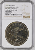 1975 SILVER MAURITIUS 50 RUPES CONSERVATION KESTREL COIN ( NGC ) MS66 DPL - NGC SILVER COINS - Cambridgeshire Coins