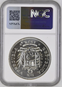 1975 SILVER VENEZUELA 50 BOLIVARS CONSERVATION SERIES GIANT ARMADILLO ( NGC ) MS67 - NGC SILVER COINS - Cambridgeshire Coins