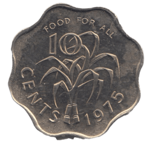 1975 TEN CENTS SWAZILAND - WORLD COINS - Cambridgeshire Coins