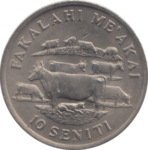 1975 TEN SENTINI TONGA - WORLD COINS - Cambridgeshire Coins