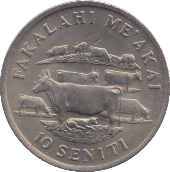 1975 TEN SENTINI TONGA - WORLD COINS - Cambridgeshire Coins