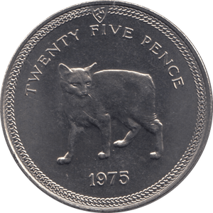 1975 TWENTY FIVE PENCE ISLE OF MAN - WORLD COINS - Cambridgeshire Coins