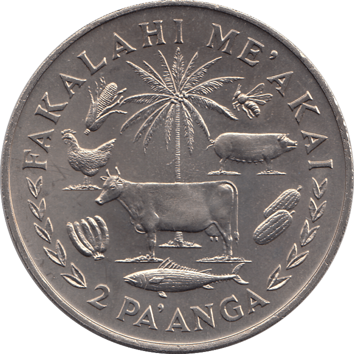 1975 TWO PAANGA PALM TREES TONGA - WORLD COINS - Cambridgeshire Coins
