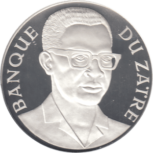 1975 ZAIRE 5 ZARIES SILVER PROOF - WORLD COINS - Cambridgeshire Coins