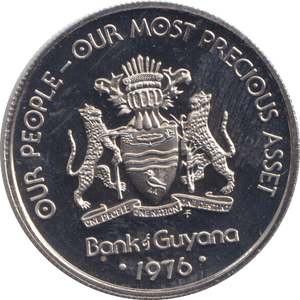 1976 25 CENTS GUYANA - WORLD COINS - Cambridgeshire Coins