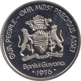 1976 25 CENTS GUYANA - WORLD COINS - Cambridgeshire Coins