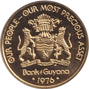 1976 5 CENTS GUYANA - WORLD COINS - Cambridgeshire Coins
