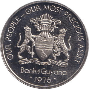 1976 50 CENTS GUYANA - WORLD COINS - Cambridgeshire Coins