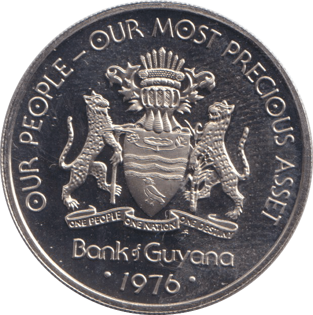 1976 50 CENTS GUYANA - WORLD COINS - Cambridgeshire Coins