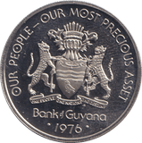 1976 50 CENTS GUYANA - WORLD COINS - Cambridgeshire Coins