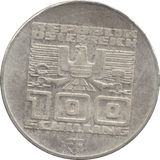 1976 AUSTRIA 100 SHILLING - WOLRD SILVER COINS - Cambridgeshire Coins