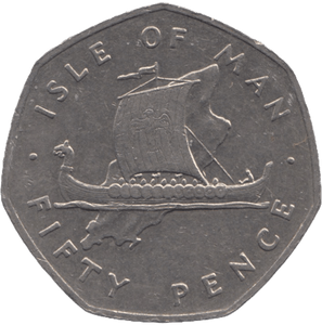 1976 FIFTY PENCE ISLE OF MAN - WORLD COINS - Cambridgeshire Coins