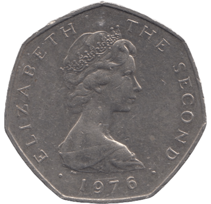 1976 FIFTY PENCE ISLE OF MAN - WORLD COINS - Cambridgeshire Coins