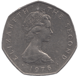 1976 FIFTY PENCE ISLE OF MAN - WORLD COINS - Cambridgeshire Coins