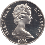 1976 ONE CROWN ISLE OF MAN CENTENARY OF THE HORSE TRAM - SILVER WORLD COINS - Cambridgeshire Coins
