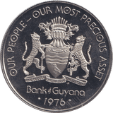 1976 ONE DOLLAR GUYANA - WORLD COINS - Cambridgeshire Coins