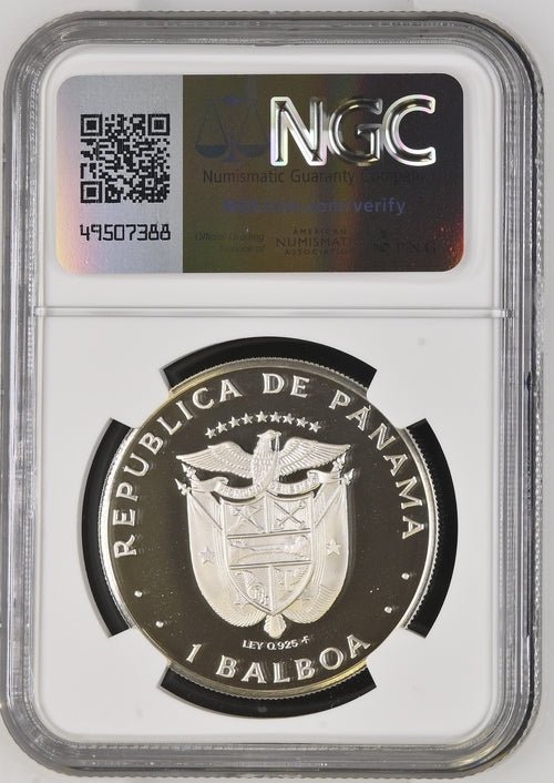 1976 SILVER 1 BALBOA PANAMA VASCO NUNEZ DE BALBOA ( NGC ) PF 69 ULTRA CAMEO - NGC SILVER COINS - Cambridgeshire Coins