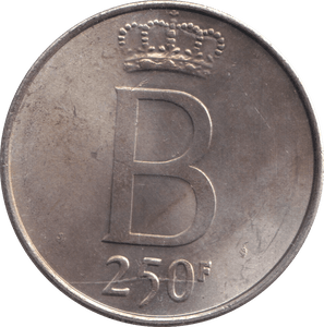 1976 SILVER 250 FRANC BELGIUM - SILVER WORLD COINS - Cambridgeshire Coins