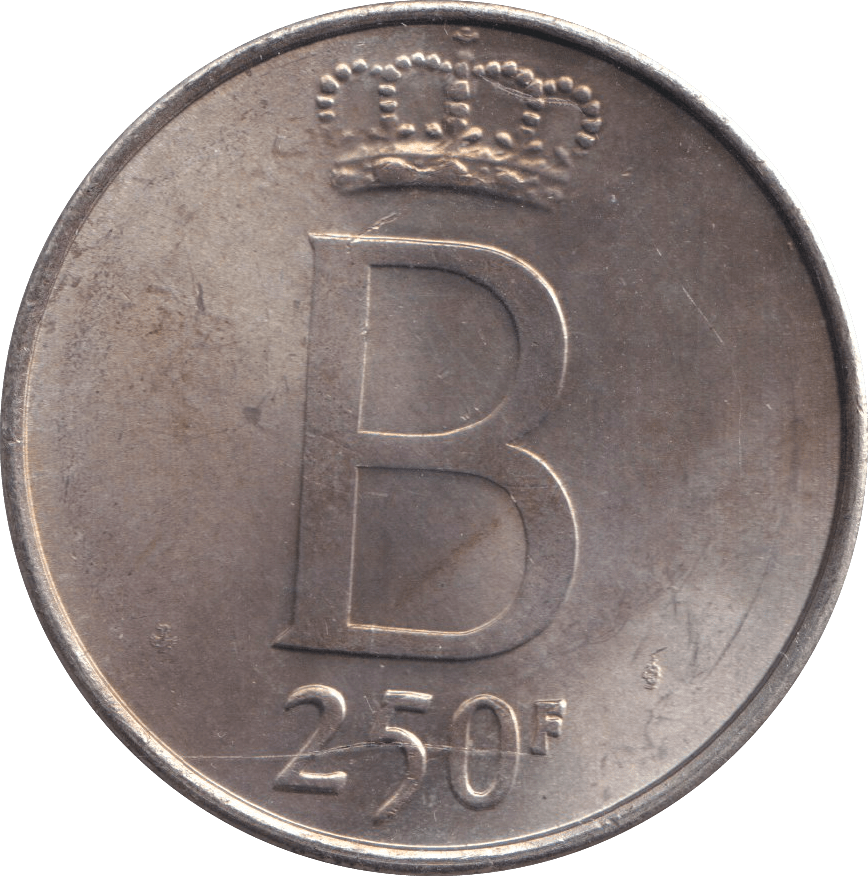 1976 SILVER 250 FRANC BELGIUM - SILVER WORLD COINS - Cambridgeshire Coins