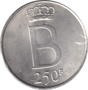 1976 SILVER 250 FRANC BELGIUM - SILVER WORLD COINS - Cambridgeshire Coins