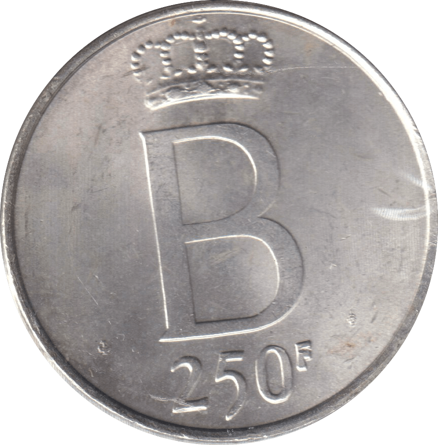 1976 SILVER 250 FRANC BELGIUM - SILVER WORLD COINS - Cambridgeshire Coins